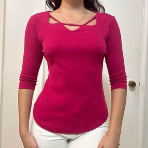 💜 Cleo Formal Casual Fitted Top Pink Size XS